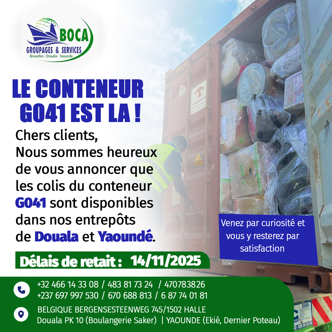 ARRIVAGE DES COLIS DU CONTENEUR G041